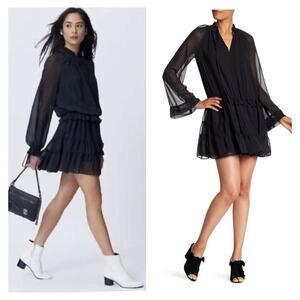 NWT Rebecca Minkoff Dylan Long Sleeve Ruffle Mini Dress S Fairy Grunge Scandi